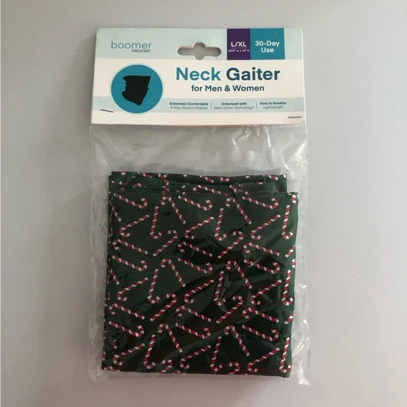 Boomer naturals Neck Gaiter Christmas Candy Canes For Men And Women Size L/XL - Picture 1 of 5